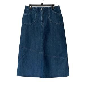 Christopher & Banks A Line Denim Maxi Skirt Jean western cowgirl festival 10